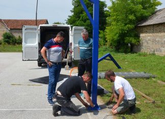 Уређење терена пред славу у Брестачу